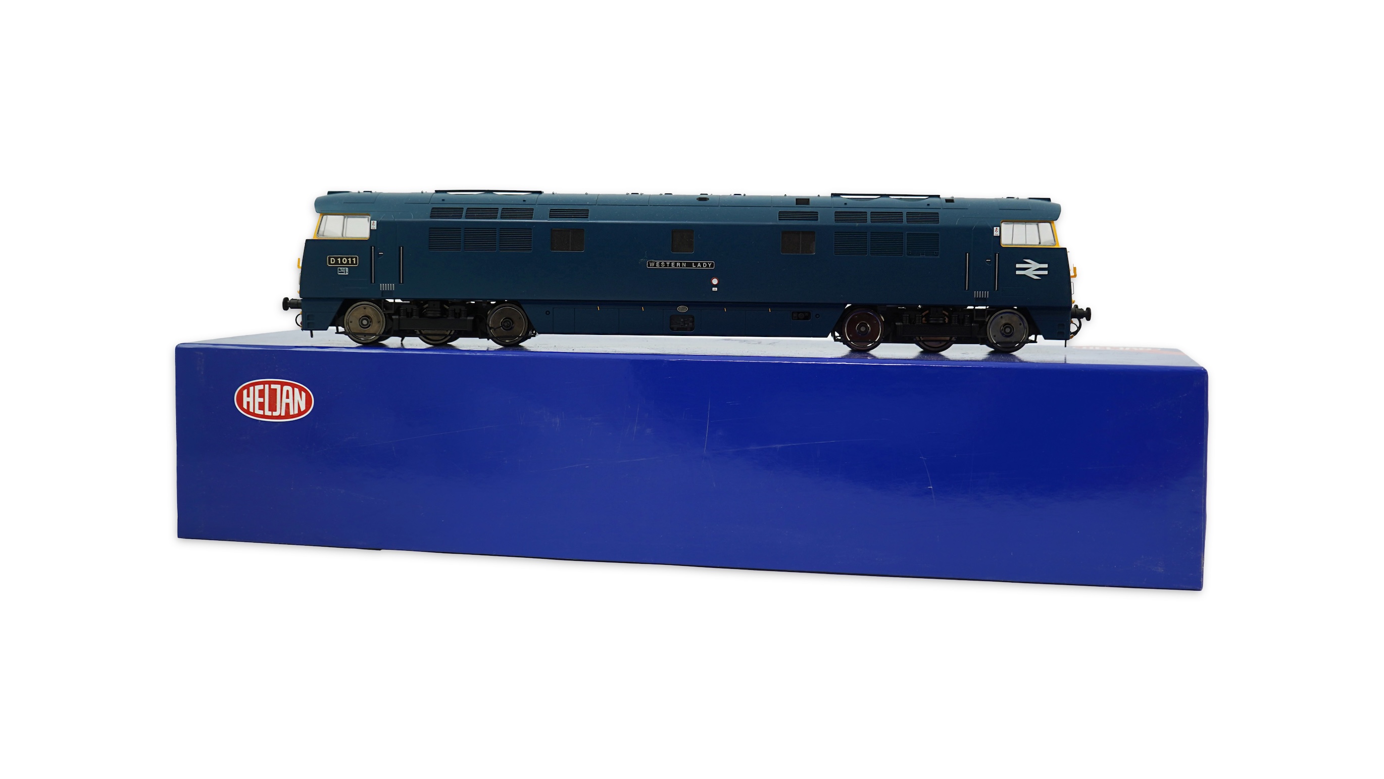 An 0 Gauge Heljan model Class 52 Western Lady D1011 Co-Co diesel hydraulic locomotive, powered for two rail operation, with original box.